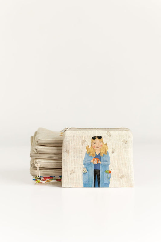 Small zip purse with dreaming knitter about new projects print