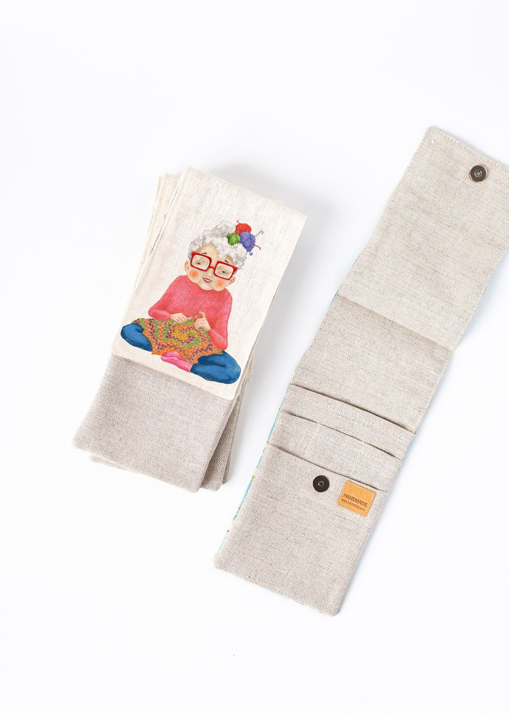 Knitting needle organizer case. Size: 4" x 9,2" (or 4" x 11"). Needles, Crochets and Hooks Case.