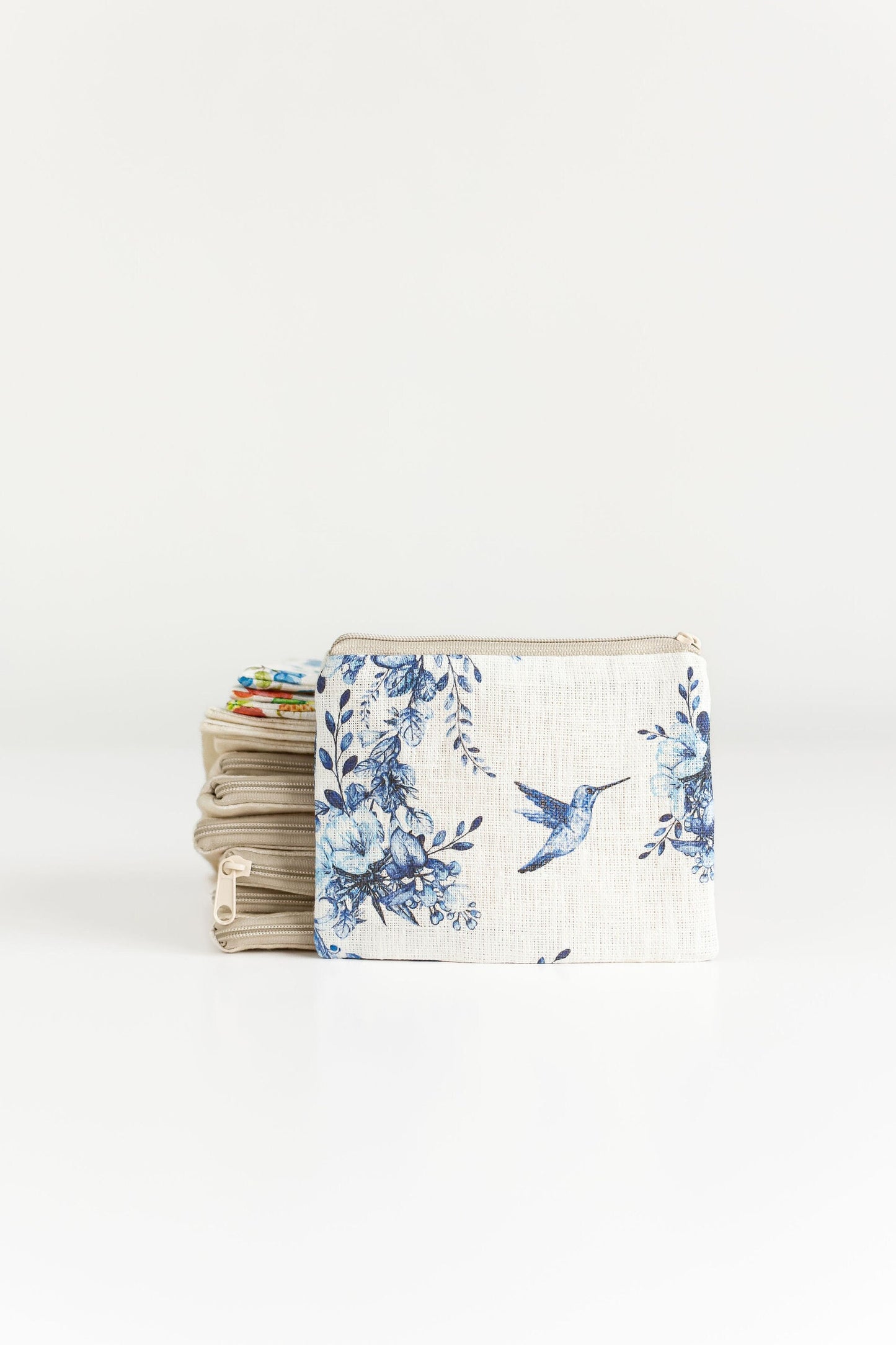Toile de Jouy small zip purse, small coin purse, sewing notions pouch, knitting pouch