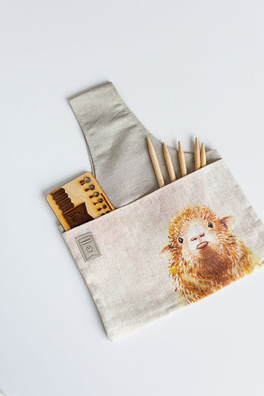 Knitting Project Bag with Sheep print.