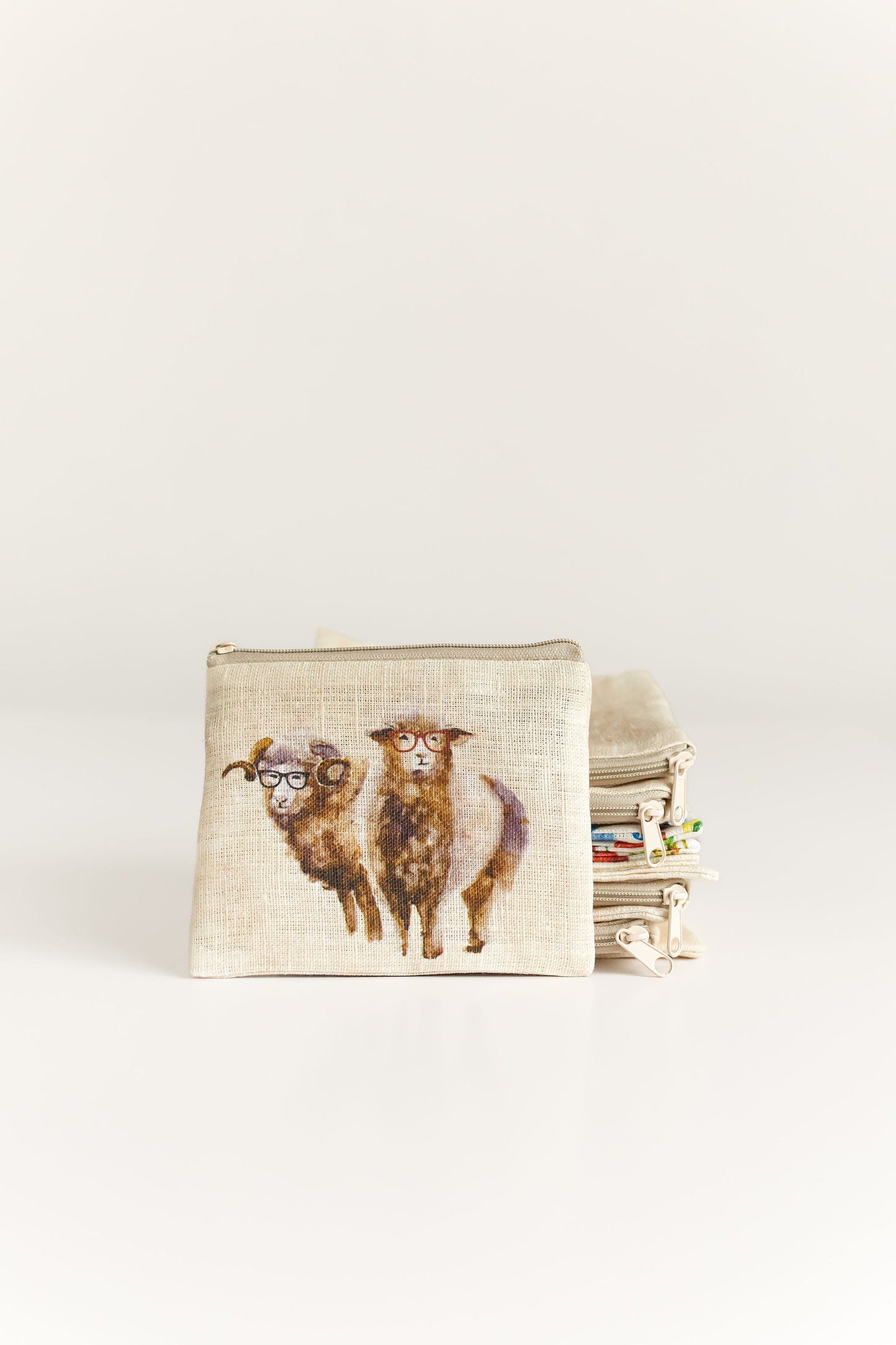Small coin purse with Sheep with glasses