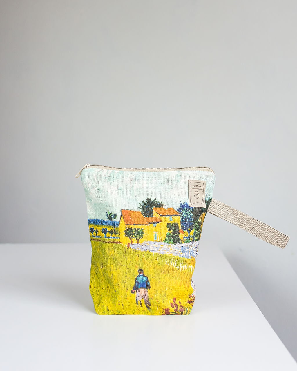 Project Bag with zipper inspired Farmhouse in Provence by Van Gogh