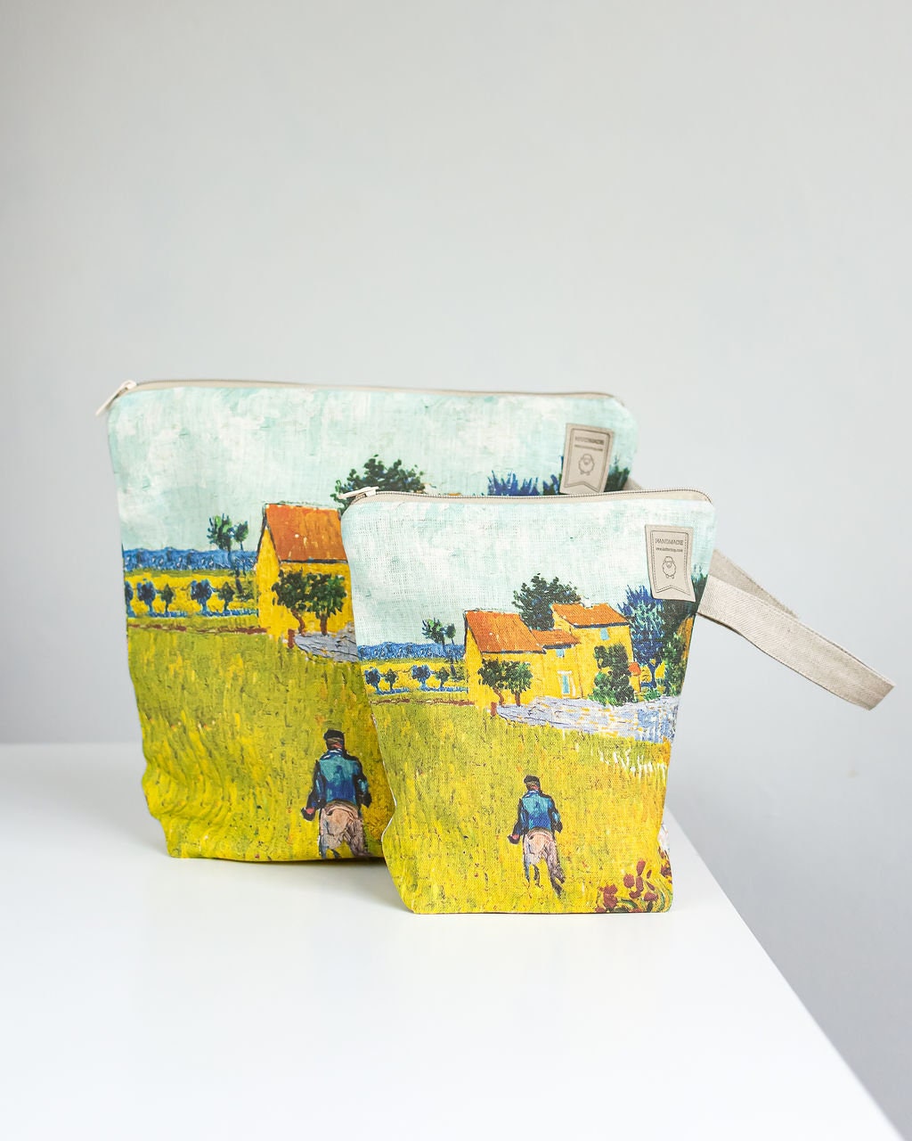 Project Bag with zipper inspired Farmhouse in Provence by Van Gogh