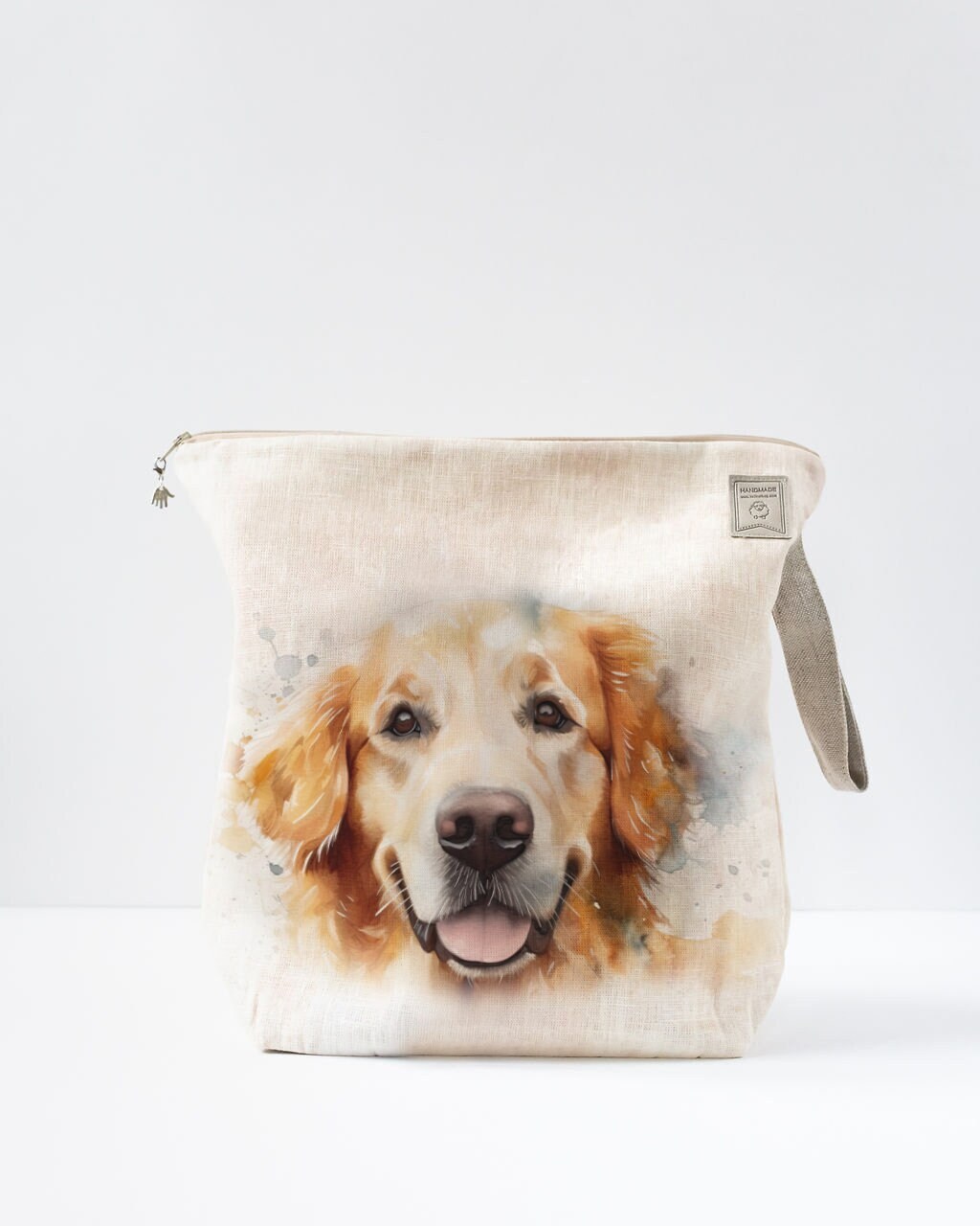 Work in progress Project Bag with Golden Retriever print.