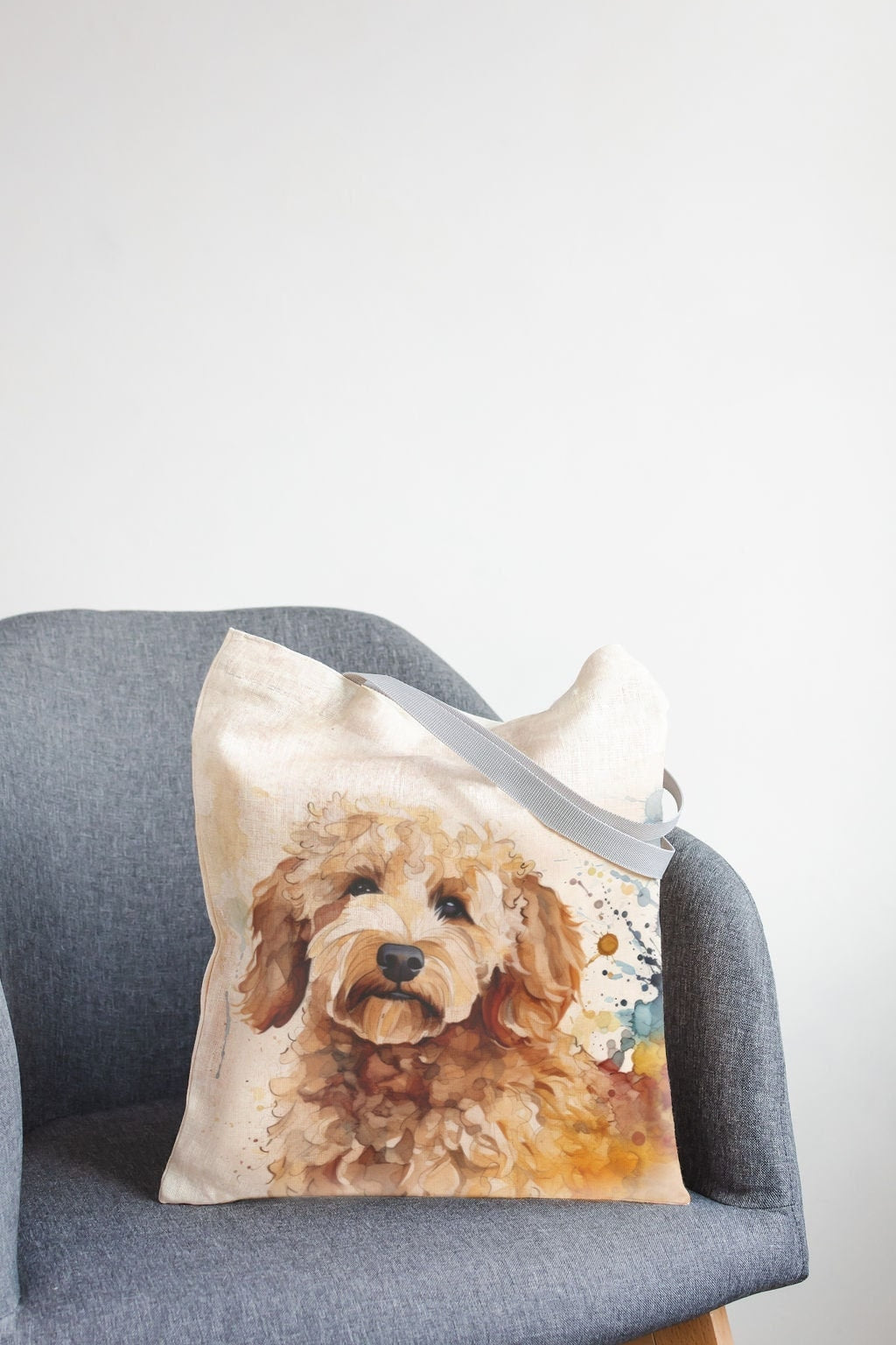 Linen Market Bag. Shopping tote with yorkshire print.