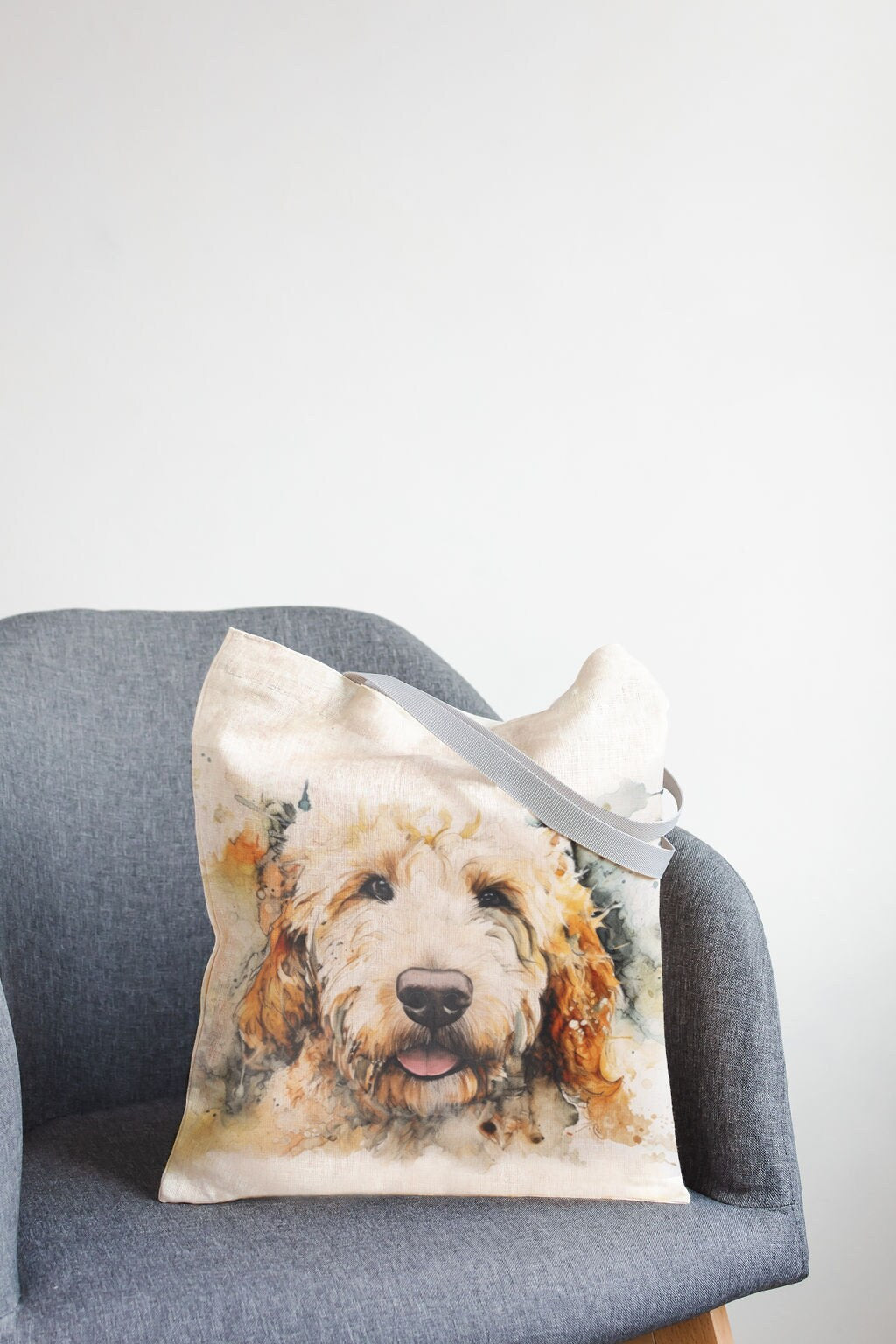 Linen Market Bag. Shopping tote with yorkshire print.