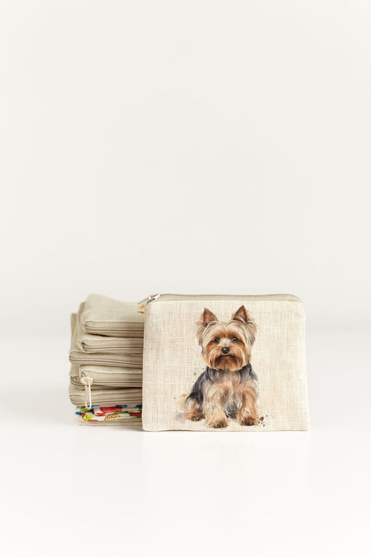 Small zip purse with Yorkshire Terrier print