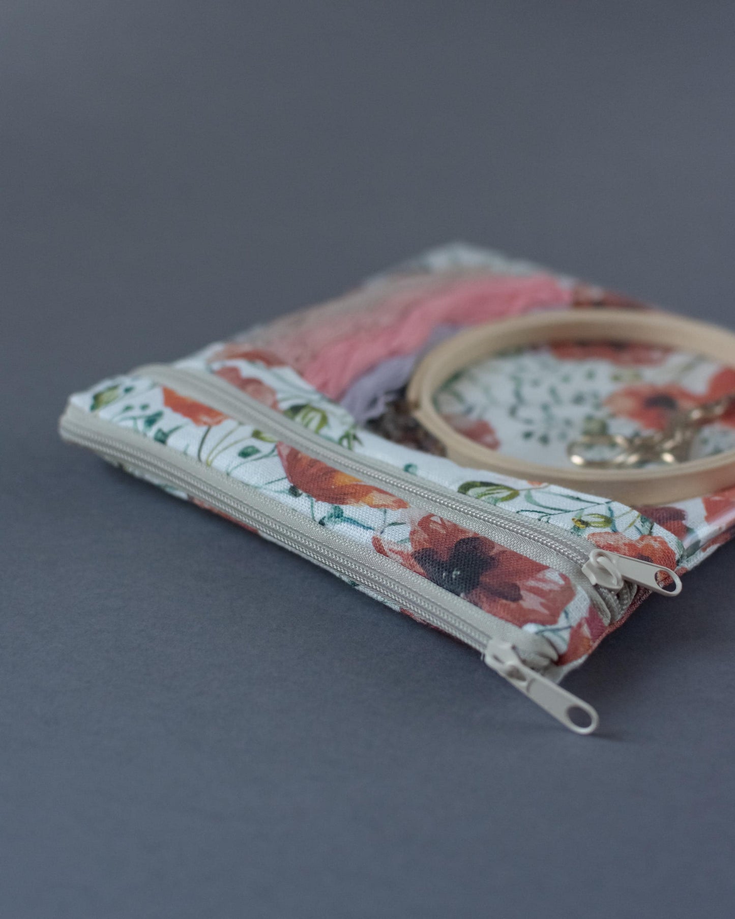 Project bag for Embroidery projects. Stitch Project Case Storage Travel Hand Sewing Projects. Sizes 13x11 or 8x9inches