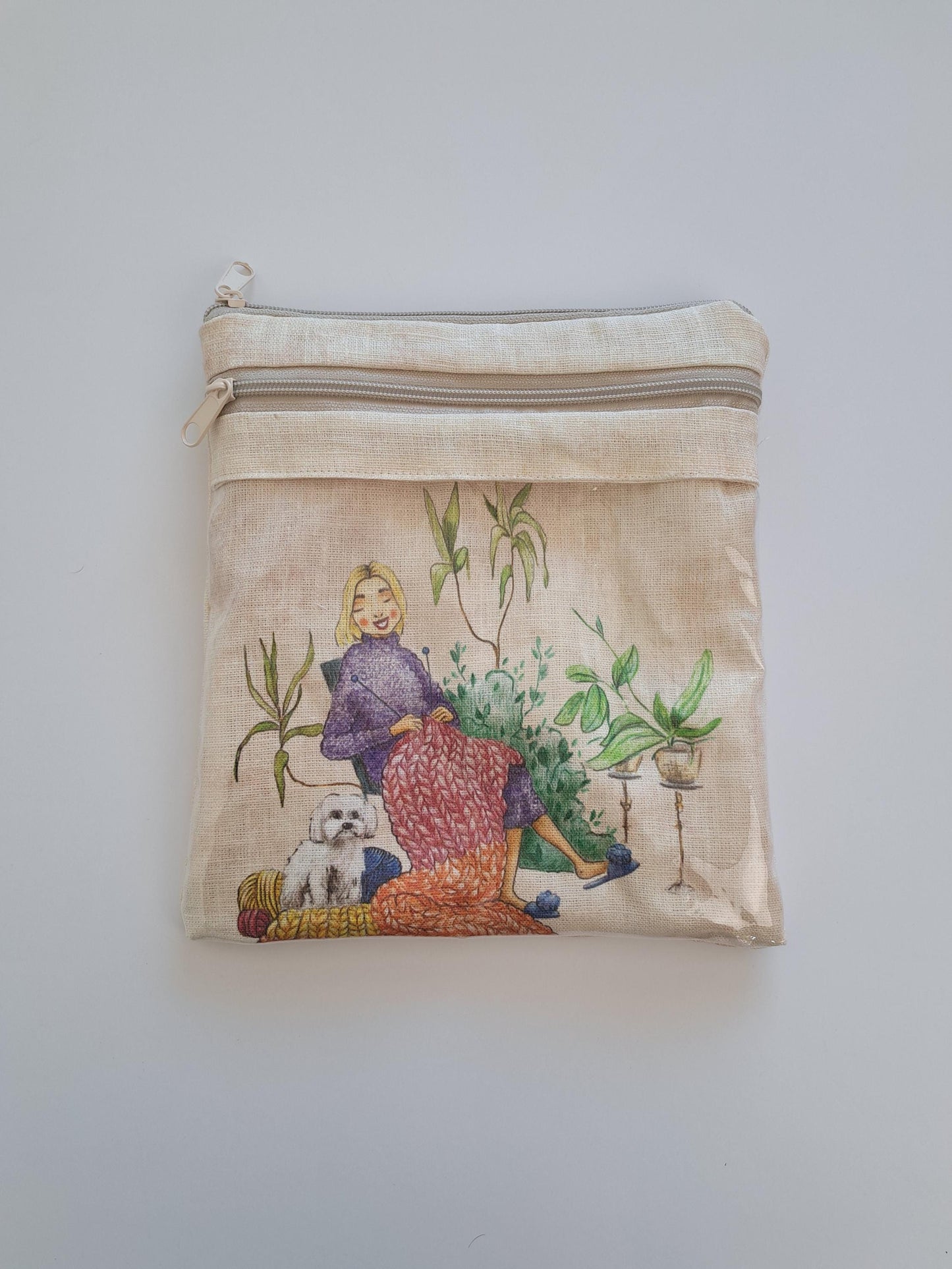 Stitch Project Case. Project bag for Embroidery projects.  Storage Travel Hand Sewing Projects. Holder 13x11 Clear Front