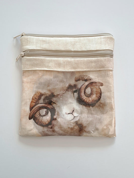 Stitch Project Case. Project bag for Embroidery projects.  Storage Travel Hand Sewing Projects. Sizes 13x11 or 8x9inches